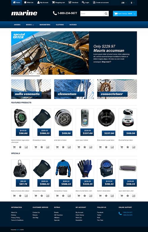 国外设计 电子商务 商品购物 商城产品 航海网站模板 后台源码